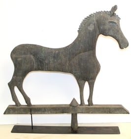 Very folky copper Trojan Horse weathervane - 25" tall x 25" long