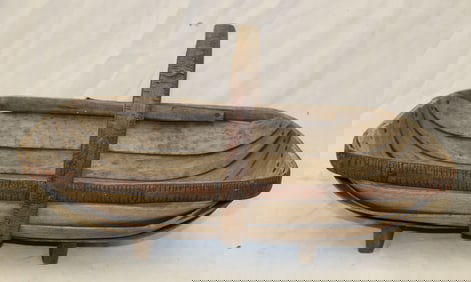 Antique wooden trug - 10" tall x 21 1/2" wide x 11" deep