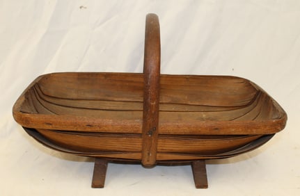 Antique wooden trug - 10 1/2" tall x 18" wide x 9 1/2" deep