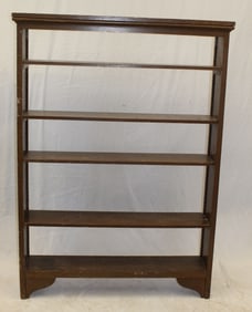 Antique open back bookcase w 4 adjustable shelves - 61"x44"x9"