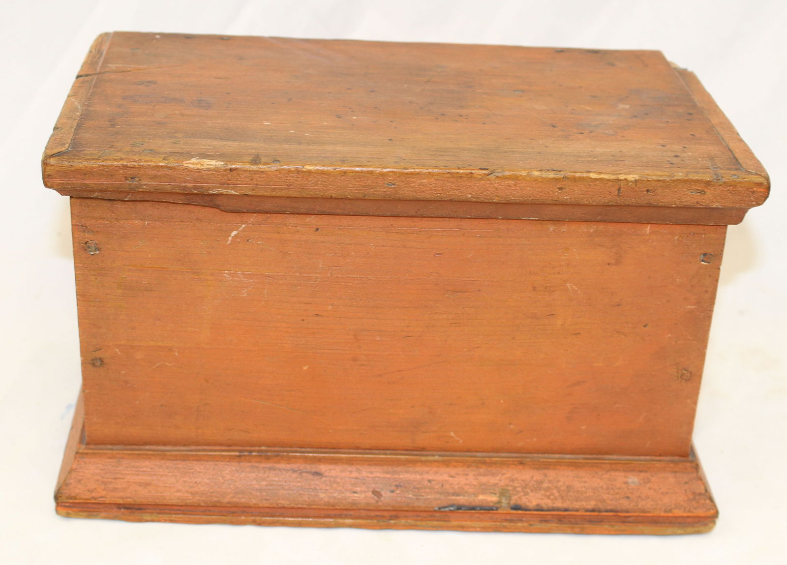 Small antique wooden document box in bittersweet paint - 10 1/2"x6 1/2"x6 1/2" (1 of 5)