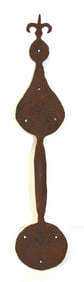 18thC forged iron door handle - 16 1/2"