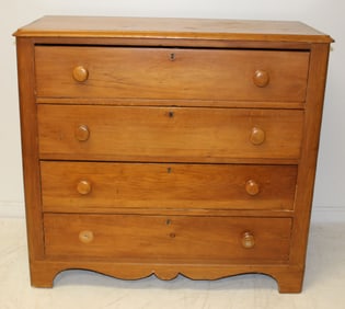 Cottage pine 4 drawer dresser - 36" tall x 39" wide x 17" deep