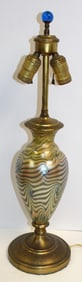 Durand "King Tut" Art Glass lamp base - 22 1/2" tall