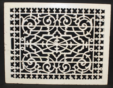 Iron vent grate in white paint - 29 1/2"x22"