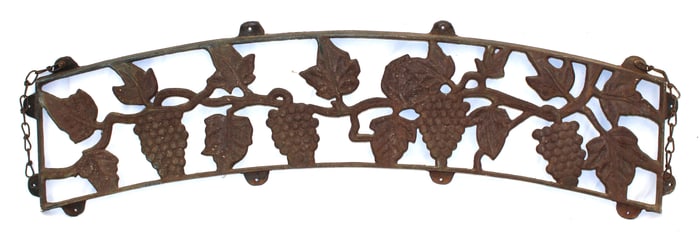 Iron grape motif grate - 44" long x 10" tall