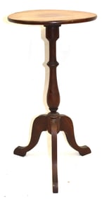 Antique round top candlestand - 21" tall x 11" diam