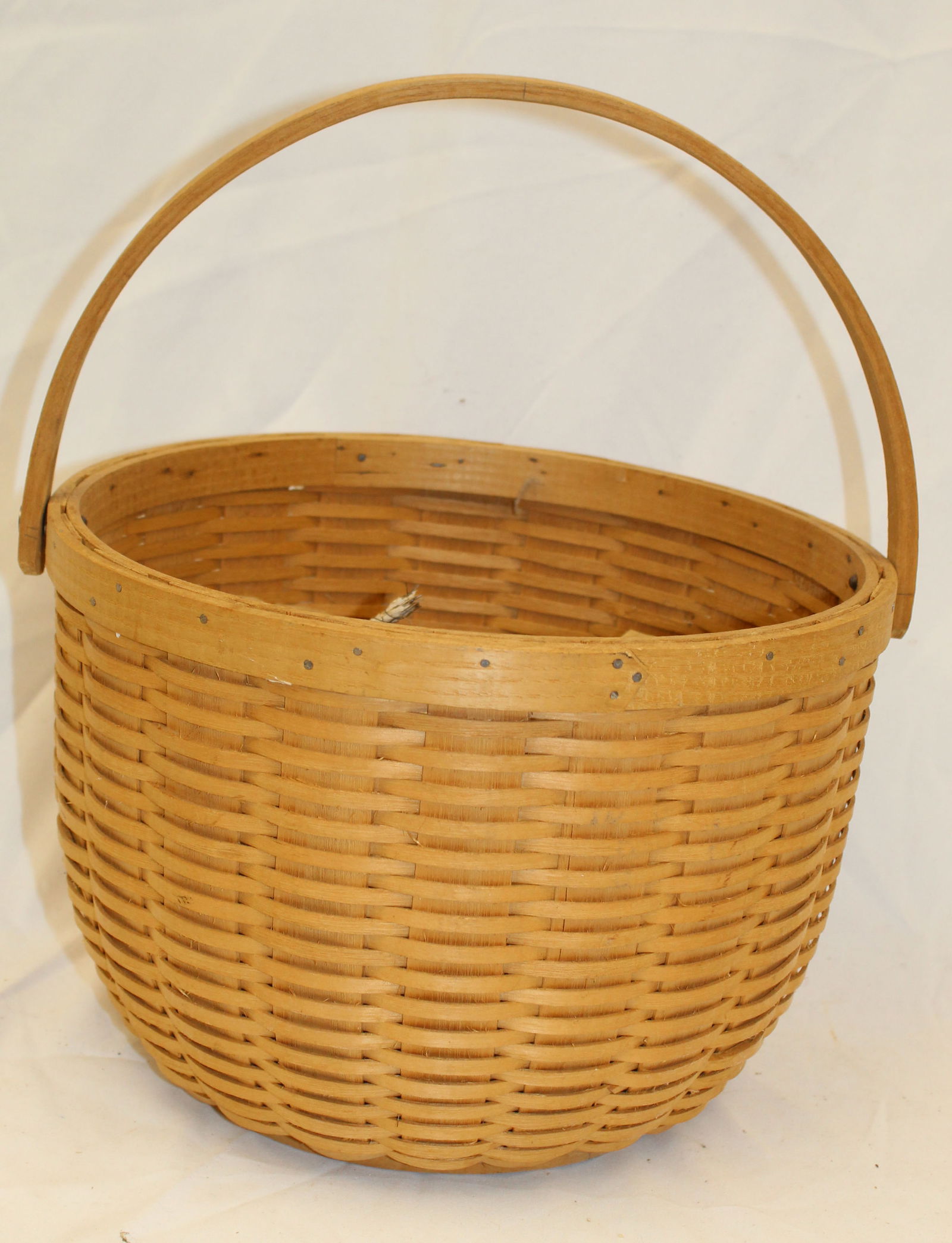 Ben Higgins signed swing handled basket filled with dried flower bouquets - 8" tall x 12" diam (1 of 5)