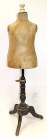 Victorian child size silk mannequin dress form - 39" tall