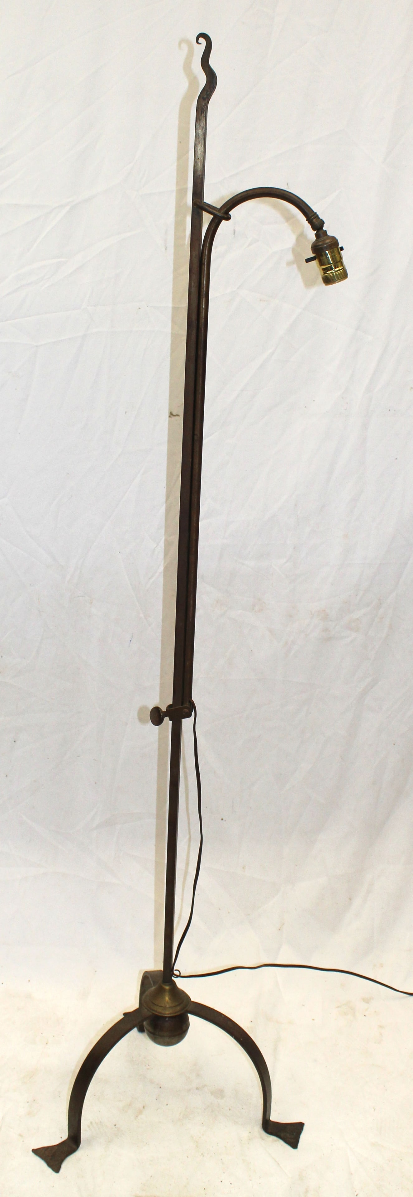 Iron electrified floor lamp - 62" tall: Iron electrified floor lamp - 62" tall