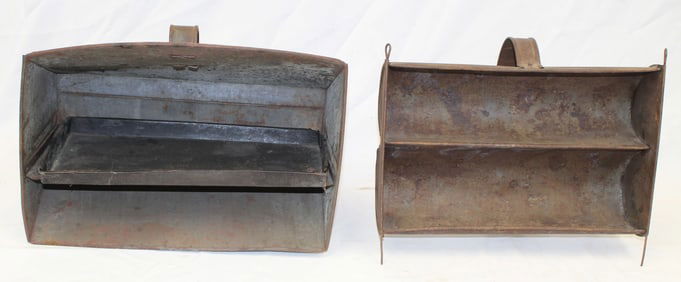 Lot of 2 antique small reflector ovens - 10" tall x 14" wide & 9 1/2" tall x 13" wide