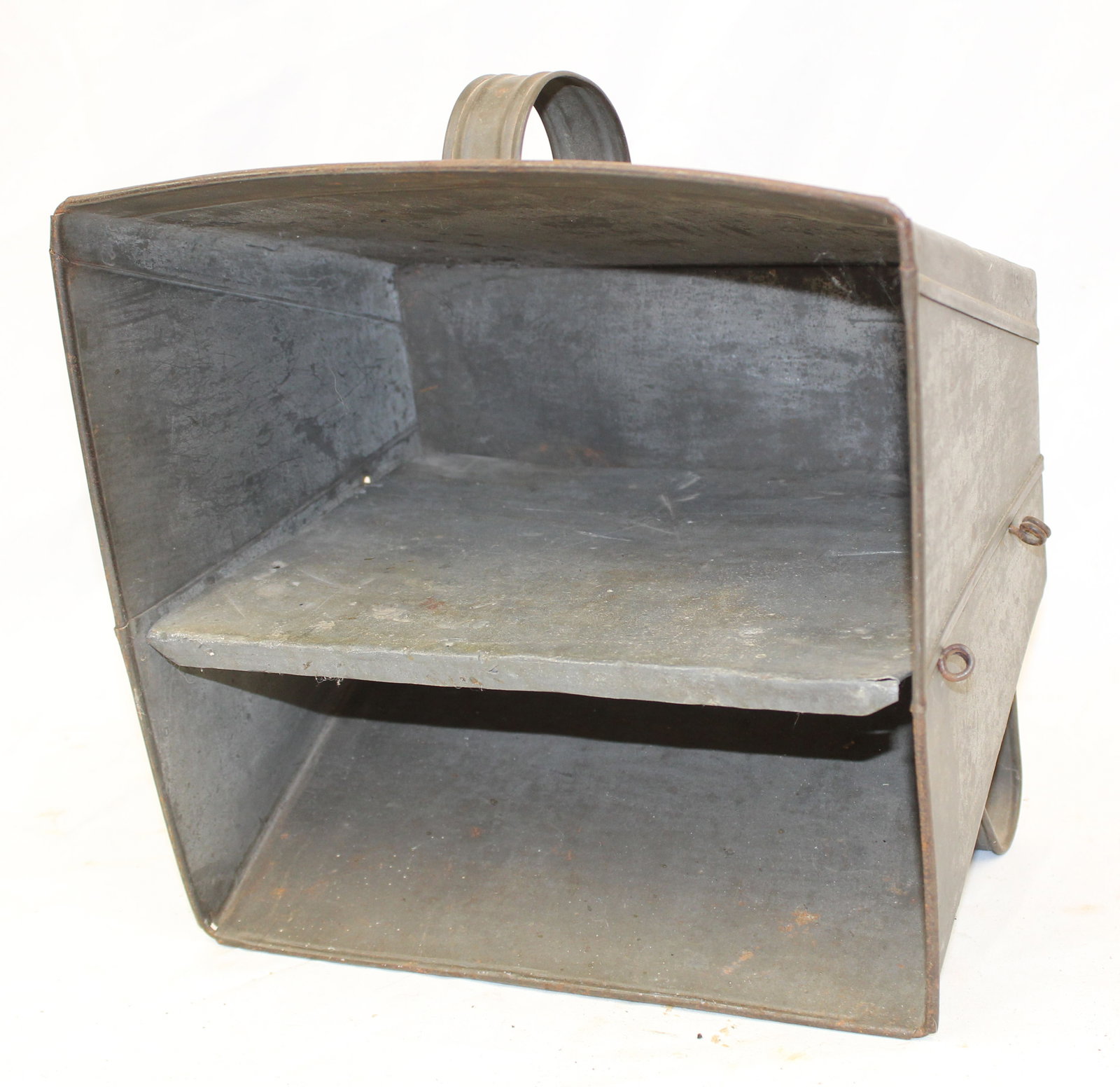 Antique small reflector oven - 11" tall x 10 1/2" wide x 8" deep: Antique small reflector oven - 11" tall x 10 1/2" wide x 8" deep