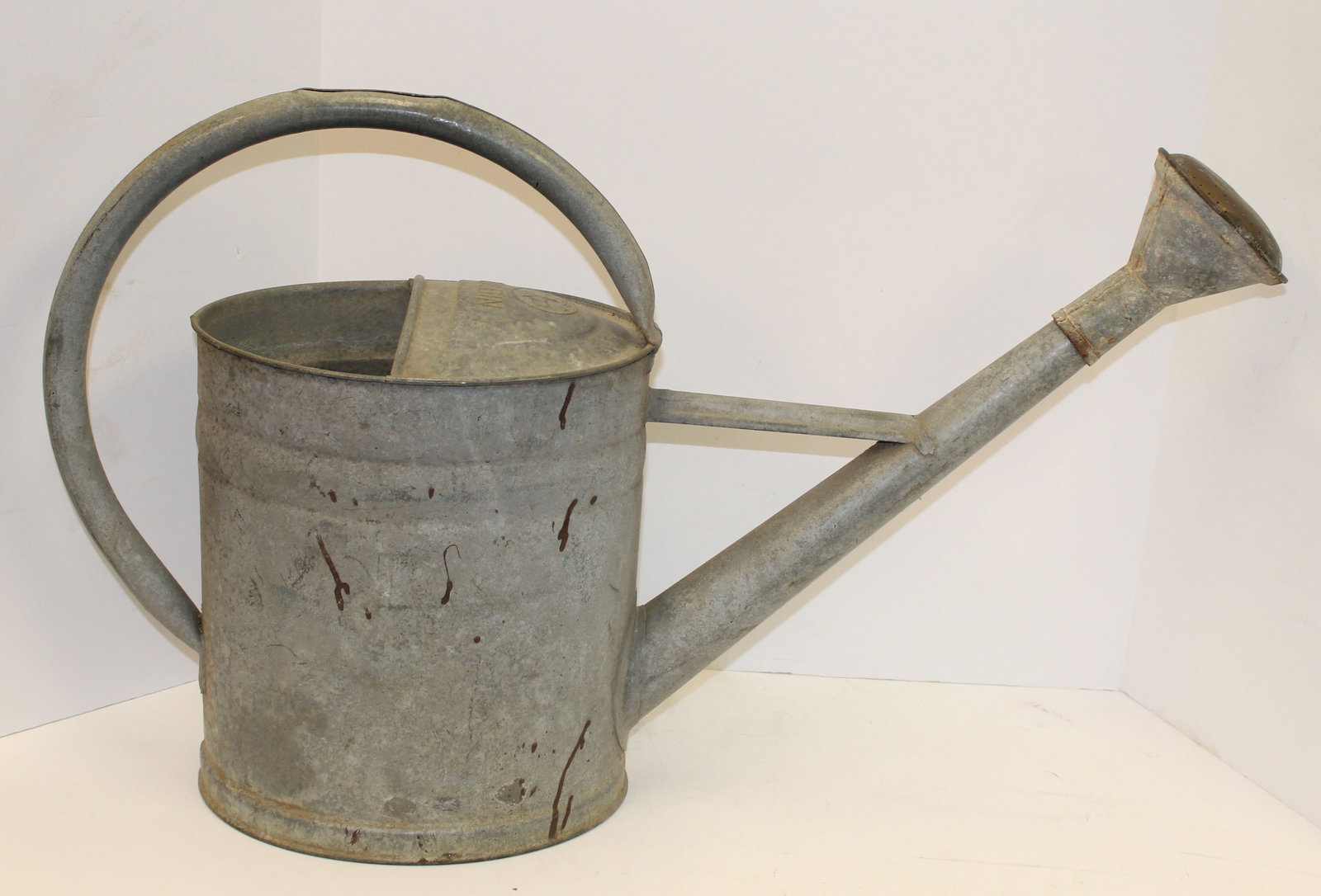 Antique Belgium zinc watering can - 32" long: Antique Belgium zinc watering can - 32" long