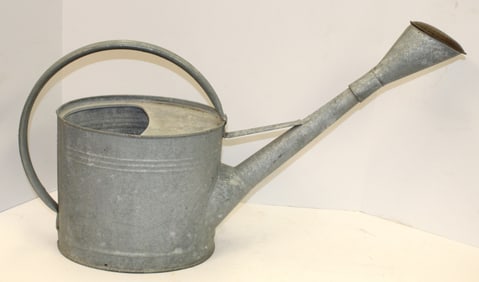 Antique Belgium zinc watering can - 34" long