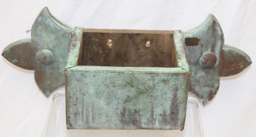 Copper outdoor wall/window box planter - 6 1/2" tall x 14" wide x 5" deep