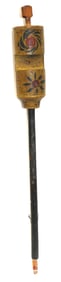 Wooden paint decorated table clamp - 22" tall