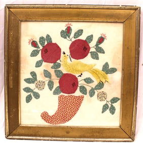 Framed patchwork cornucopia - 18"x18"