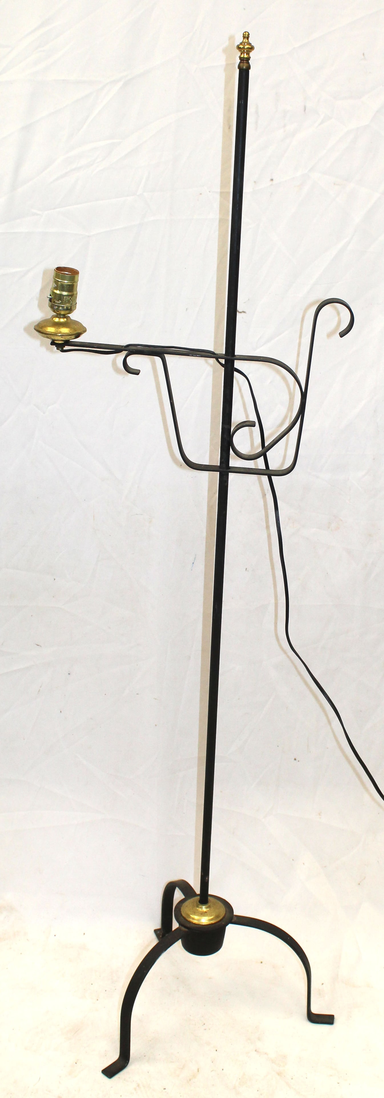 Iron electrified floor lamp - 55" tall: Iron electrified floor lamp - 55" tall