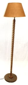 Wooden turned electrified floor lamp - 50" tall