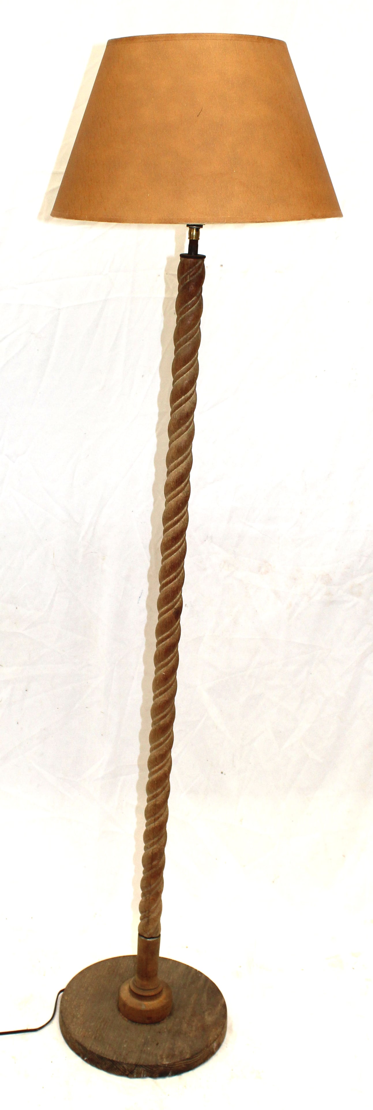 Wooden turned electrified floor lamp - 50" tall: Wooden turned electrified floor lamp - 50" tall
