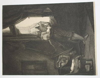 rare early plate sgnd Rembrandt etching "Jan Six" 1647: rare early plate sgnd Rembrandt etching "Jan Six" 1647 on watermarked paper (marked w a series of letters) - 9 1/2" x 7 1/4"