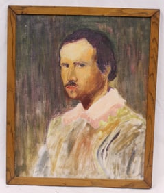 Oil on canvas portrait of a man - unsigned - overall framed size 21 1/2"x17 3/4"