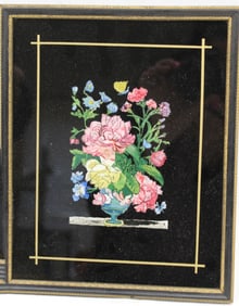 Victorian cut foil framed still life - overall framed size 10 3/4"x8 3/4"
