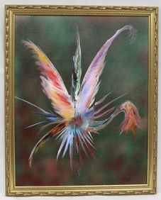Contemporary Signed P.Lisiak still life floral oil on board - overall framed size 31"x24 1/2"
