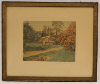 Wallace Nutting signed print "The Nest" - overall framed size 14 1/4"x17 1/4"