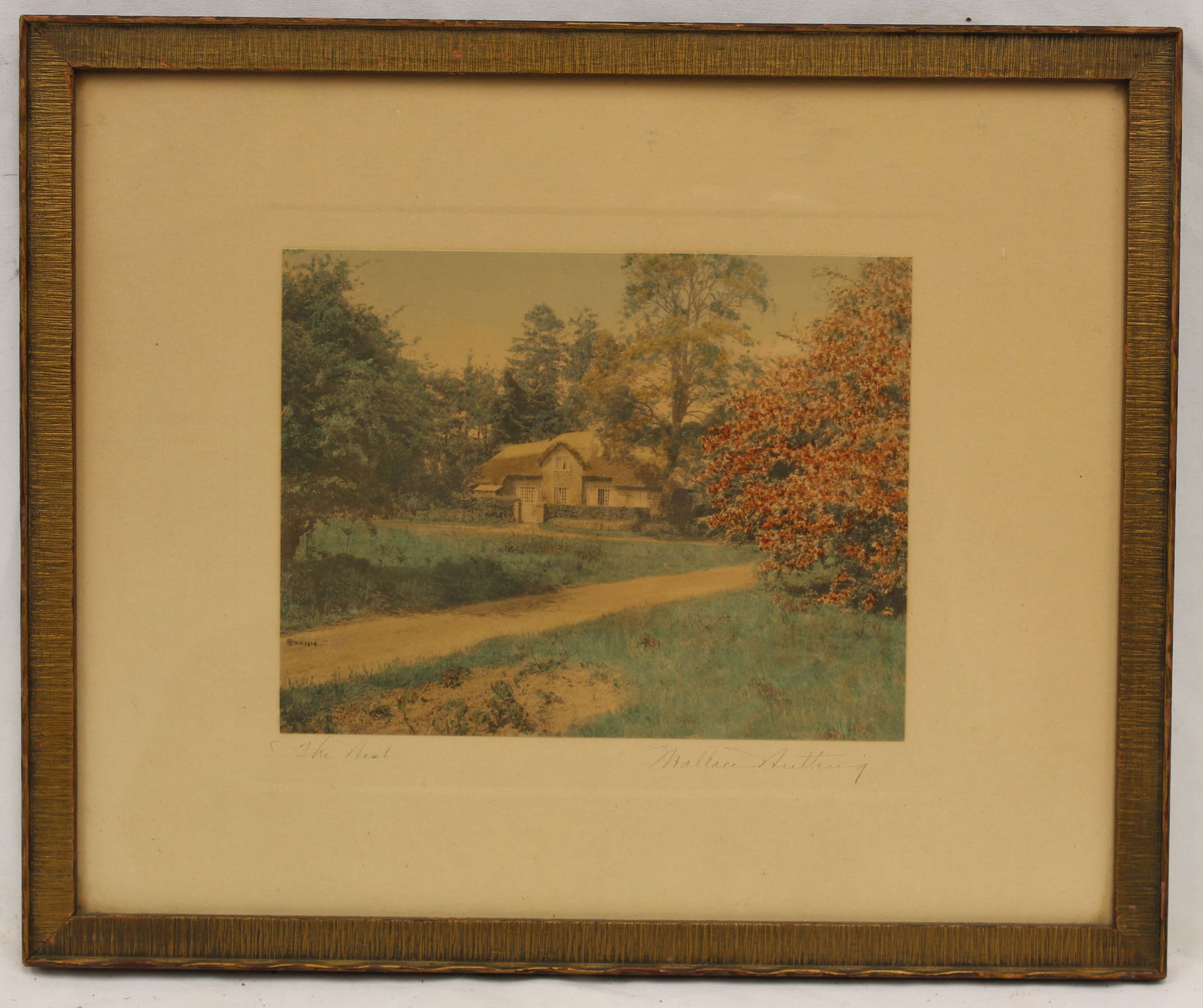 Wallace Nutting signed print "The Nest" - overall framed size 14 1/4"x17 1/4" (1 of 5)