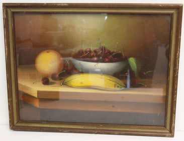 Signed J. Clarke pastel still life of fruit - overall framed size 14 1/4"x18 1/4"