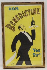 French poster for D.O.M. Benedictine - overall framed size 28"x18 1/2"