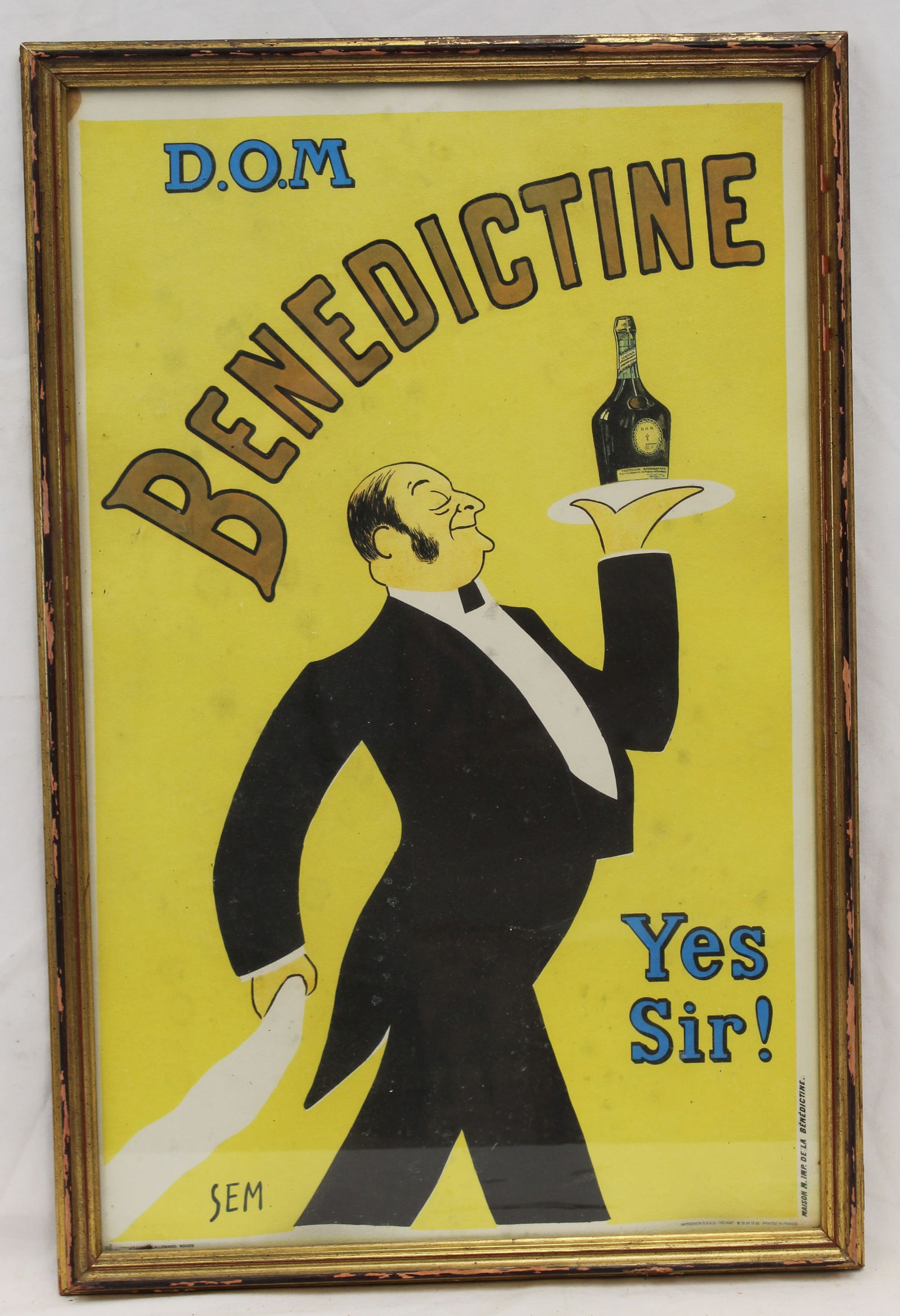 French poster for D.O.M. Benedictine - overall framed size 28"x18 1/2" (1 of 5)