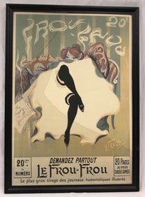 French reproduction poster "Le Frou-Frou" - overall framed size 47 1/2"x34"