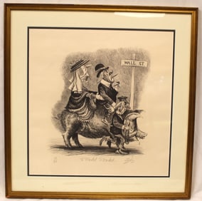 Pencil signed print titled "To Market To Market" #'d 39/40 - overall framed size 25 1/2"x25"