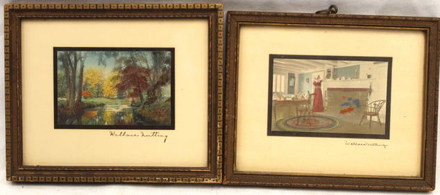 Lot of 2 mini Wallace Nutting prints - overall framed size 4 1/2"x5 1/2"