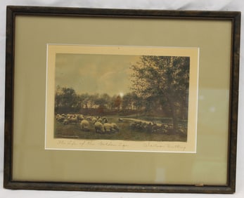 Wallace Nutting print titled "The Life of the Golden Age" - overall framed size 12 3/4"x16 1/2"