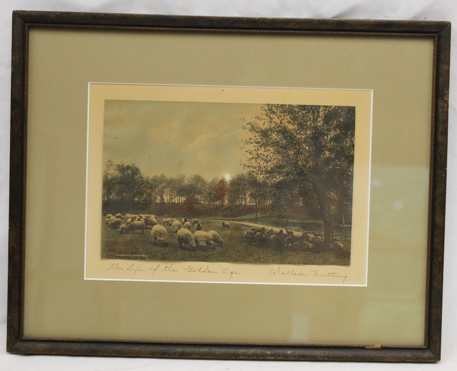 Wallace Nutting print titled "The Life of the Golden Age" - overall framed size 12 3/4"x16 1/2" (1 of 4)