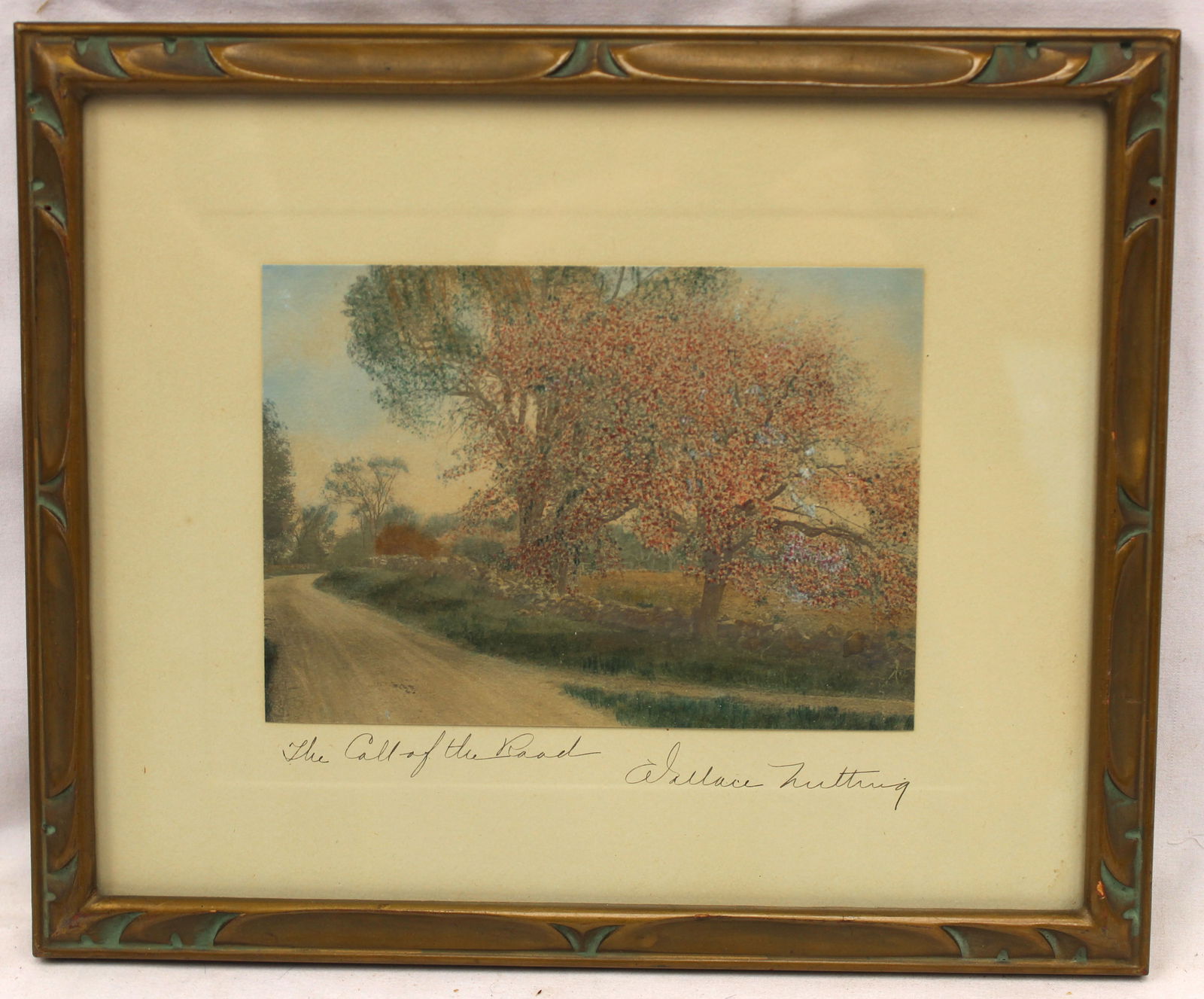 Wallace Nutting print titled "The Call of the Road" - overall framed size 9 1/2"x11 1/2" (1 of 4)