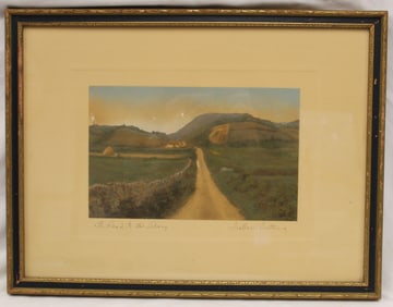 Wallace Nutting print titled "The Road to Far Away" - overall framed size 13"x17"