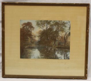 Wallace Nutting print titled "Water Maples" - overall framed size 14 1/4"x16 1/4"