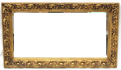 Fancy floral gold painted mirror - 16"x28"