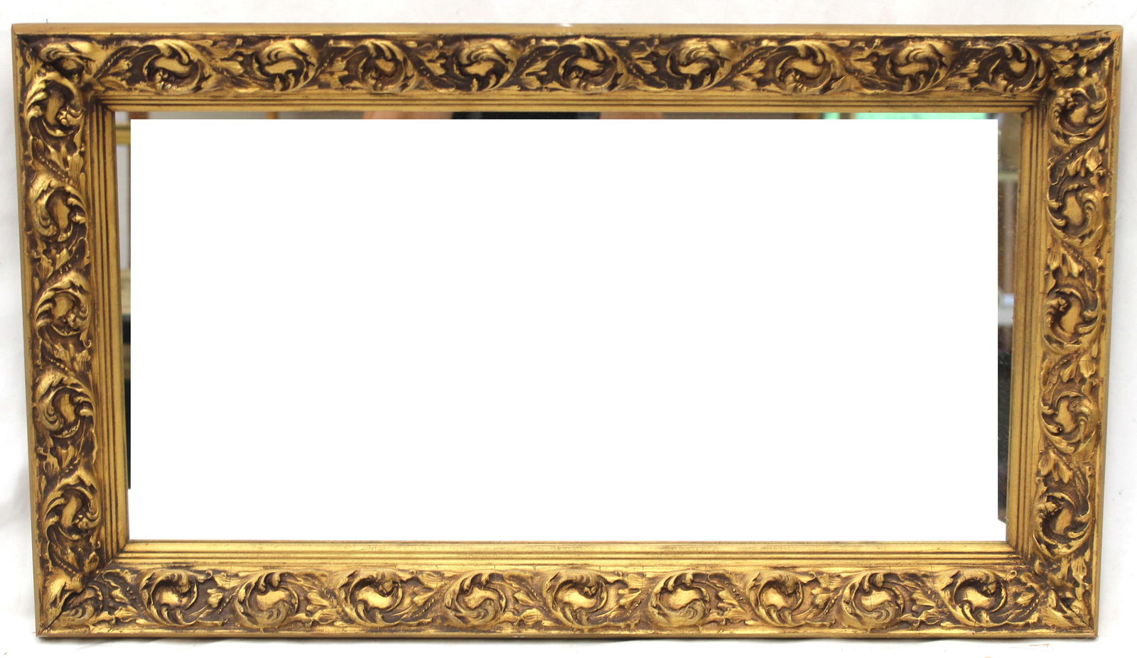 Fancy floral gold painted mirror - 16"x28" (1 of 2)