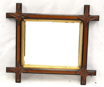 Victorian criss cross walnut frame - 16"x14 1/2"