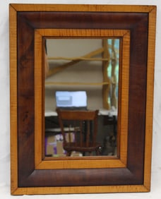 Ogee framed mirror with tiger maple - 24"x18"