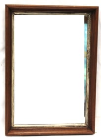 Walnut framed mirror - 17"x12"