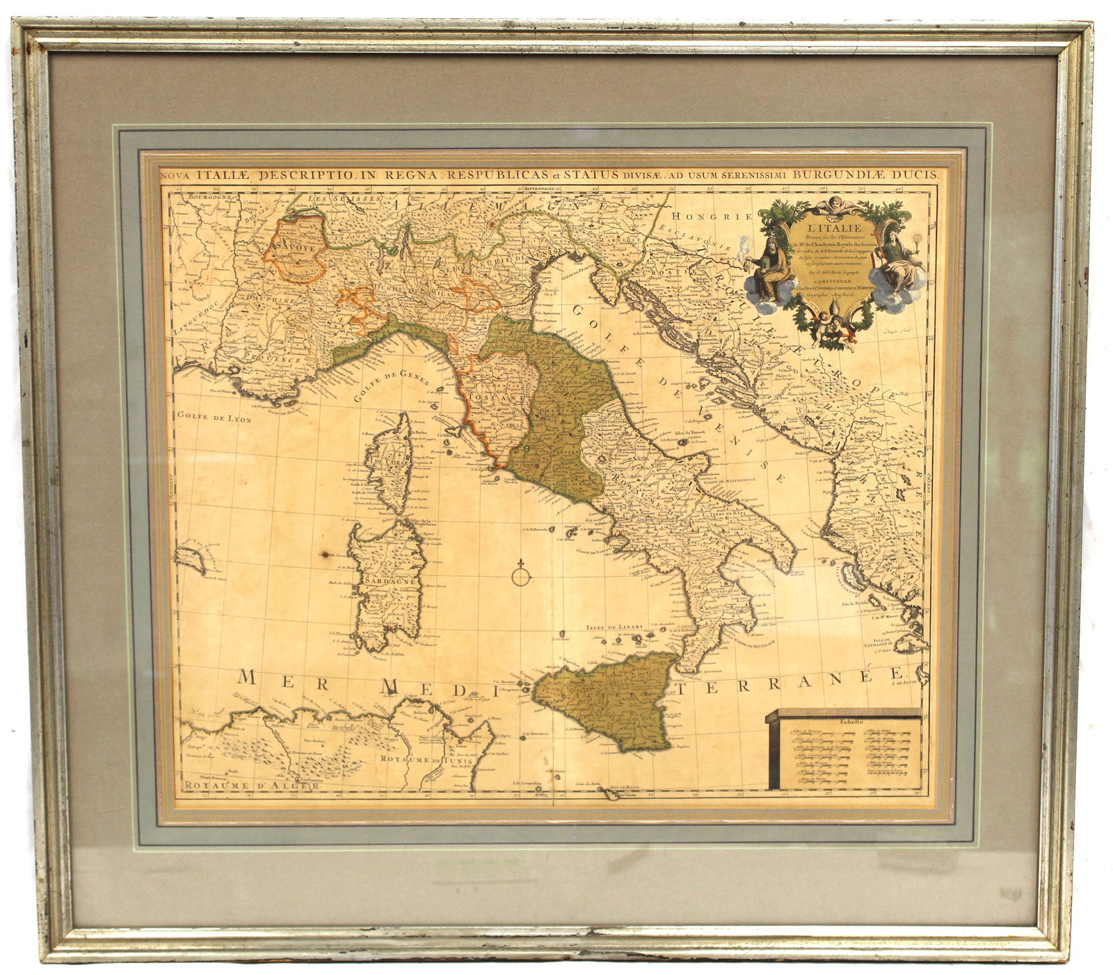Large antique framed map of Italy - 29 1/4"x32 1/2" (1 of 9)