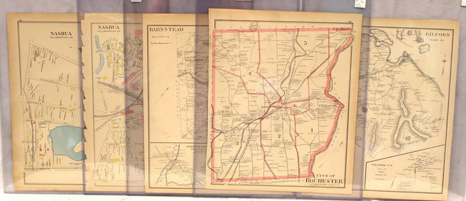 Large lot of antique New Hampshire maps
