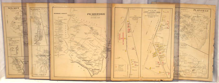 Large lot of antique New Hampshire maps