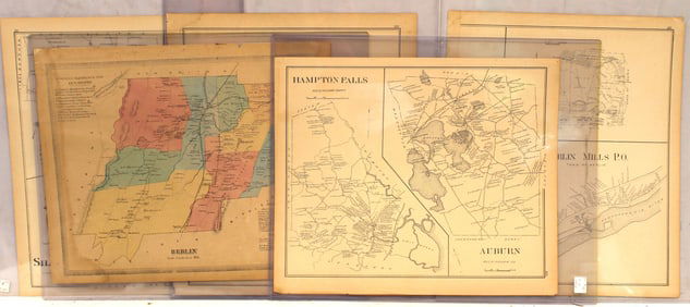 Large lot of antique New Hampshire maps